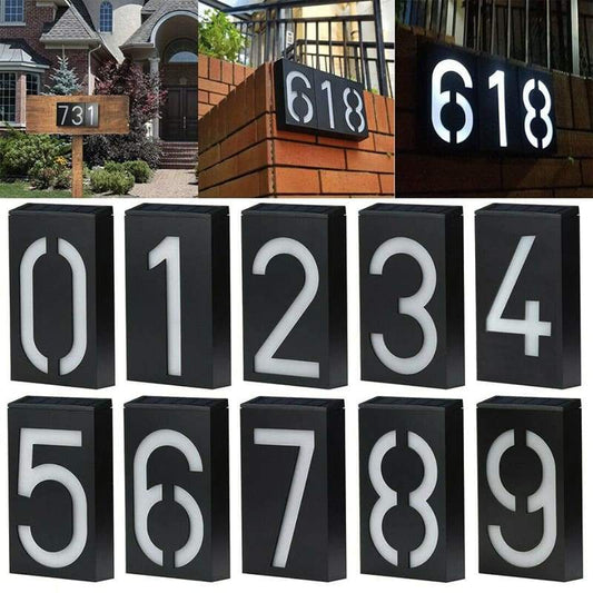 Solar Powered Lighted House Numbers for Address Sign formation