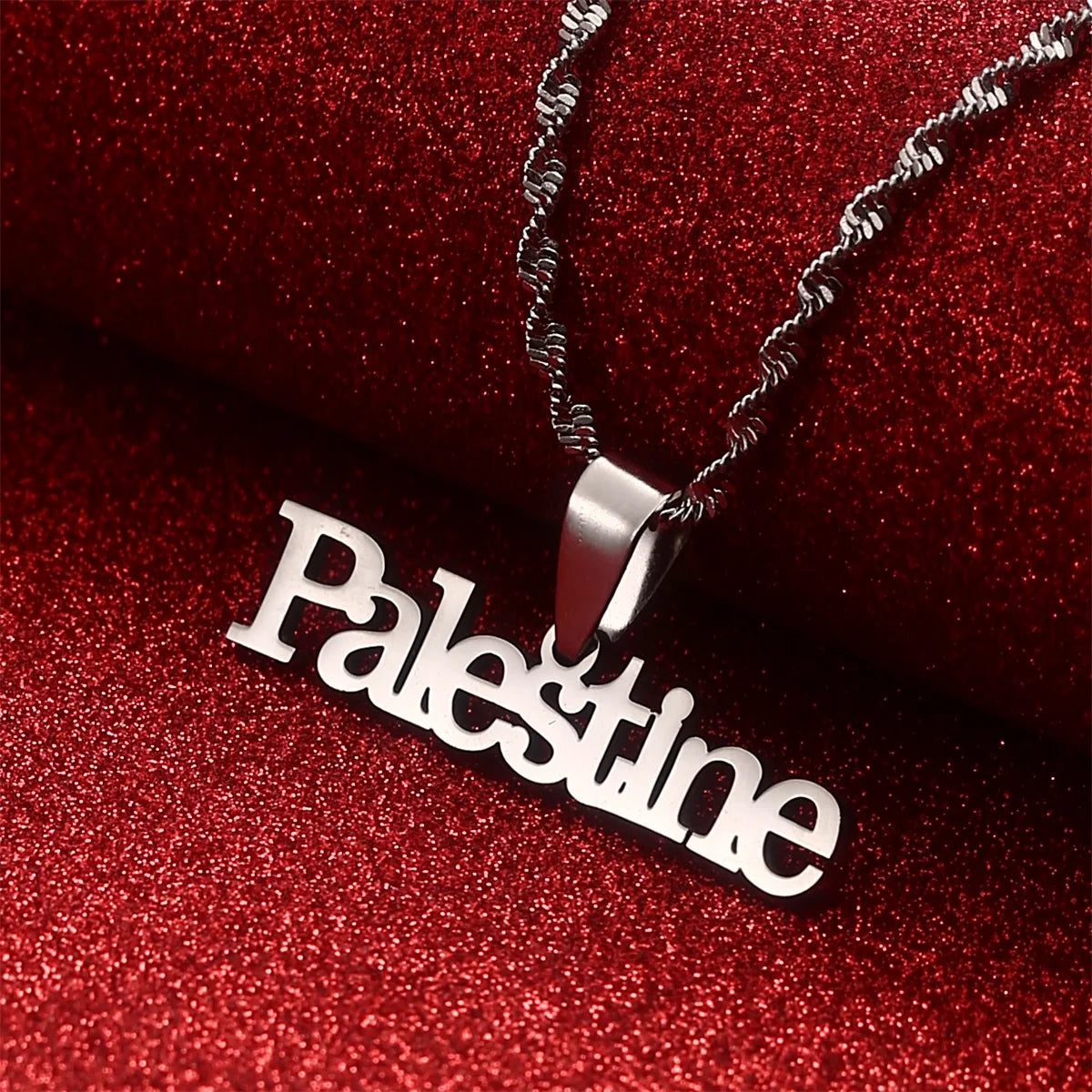 Palestine Vintage Stainless Steel Pendant Chain Necklace Men's and Women's Fashion Stainless Steel