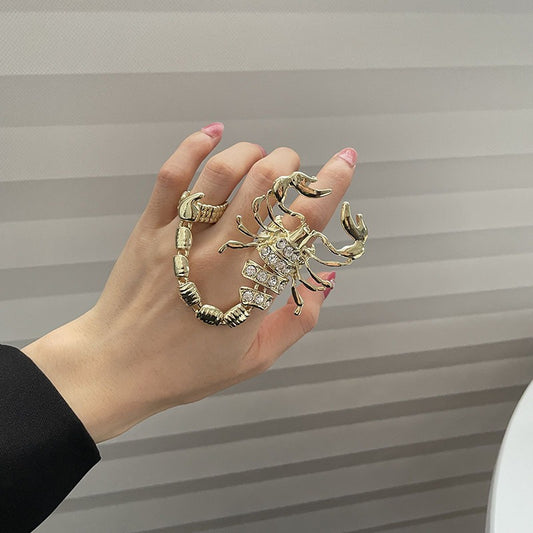 Metal Scorpion Chain Index Finger Ring