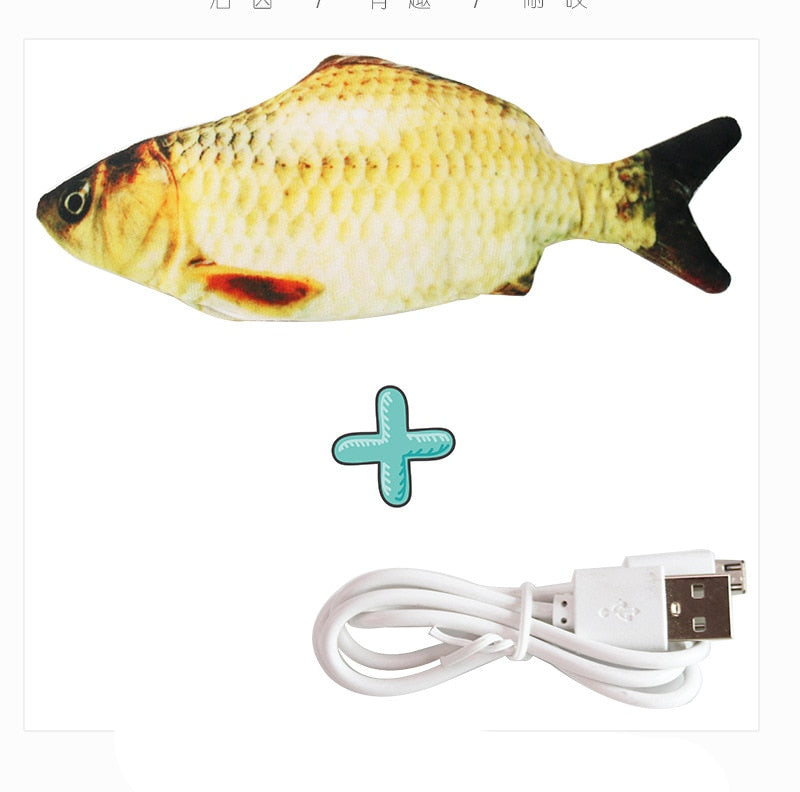 USB Charger Toy Fish Moving Electric Floppy Fish Realistic Pet Chew Bite cat dog toy