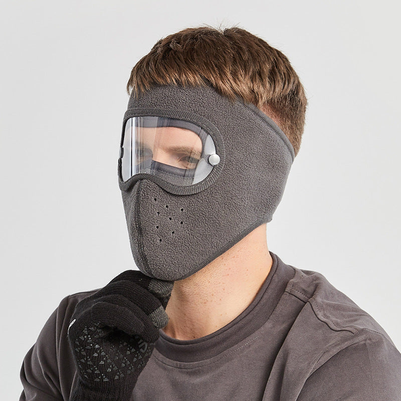 Face Mask Polar Fleece Riding Windproof HD Goggles Anti-Fog Mask