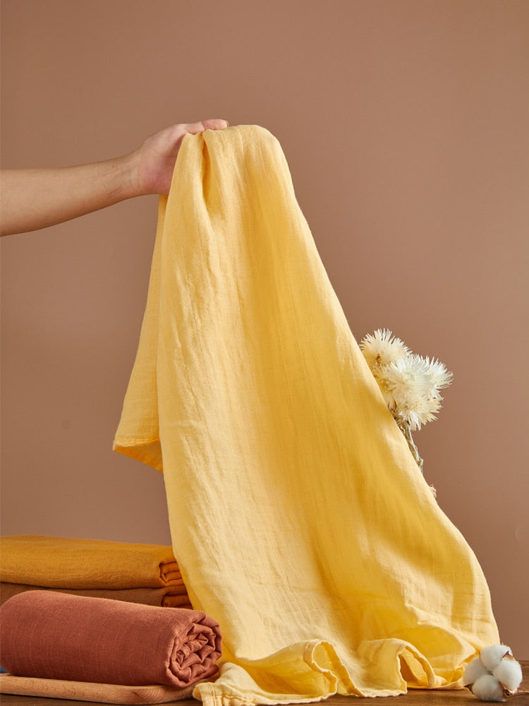 100% Cotton Plain Color 2pcs Set Swaddle Blanket