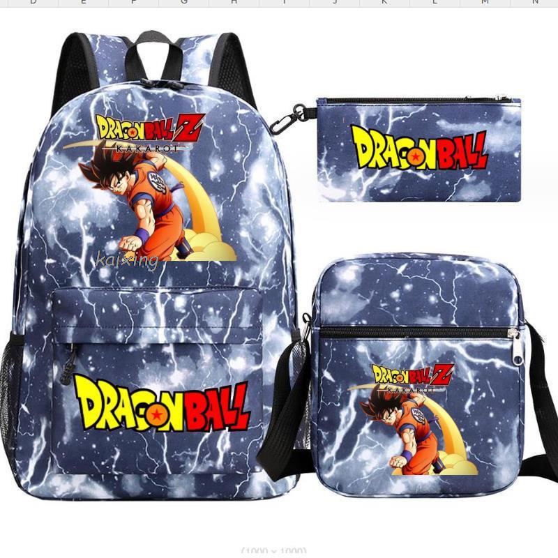 Dragon Ball Backpack Shoulder Bag Travel Bag 3-Piece Set