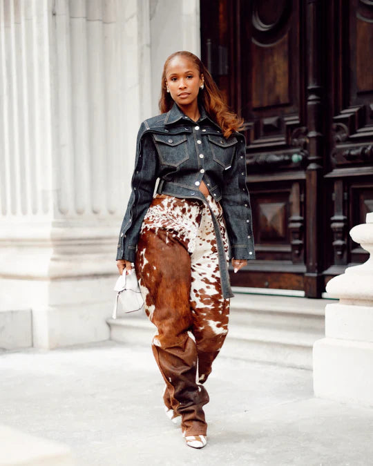Women Cowhide Hair on Pant