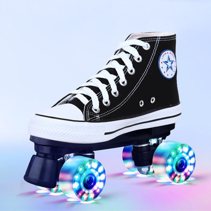 Canvas Roller Skates 4-wheels Sneakers