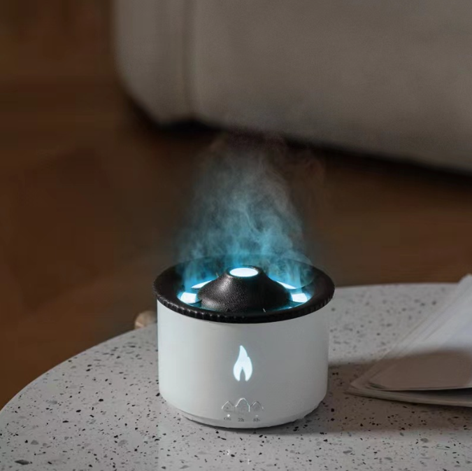 Simulation flame aromatherapy machine remote control spray jellyfish humidifier new spit ring humidifier