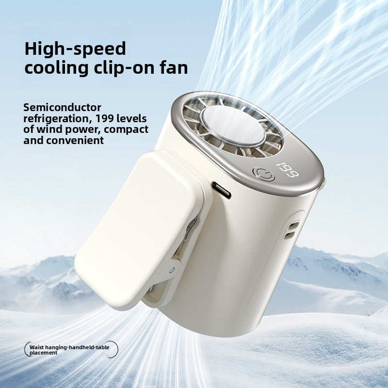 Cooling Ice Pack Waist Fan Semiconductor Portable Umbrella Clip Cooling Gadget USB Strong Wind Power