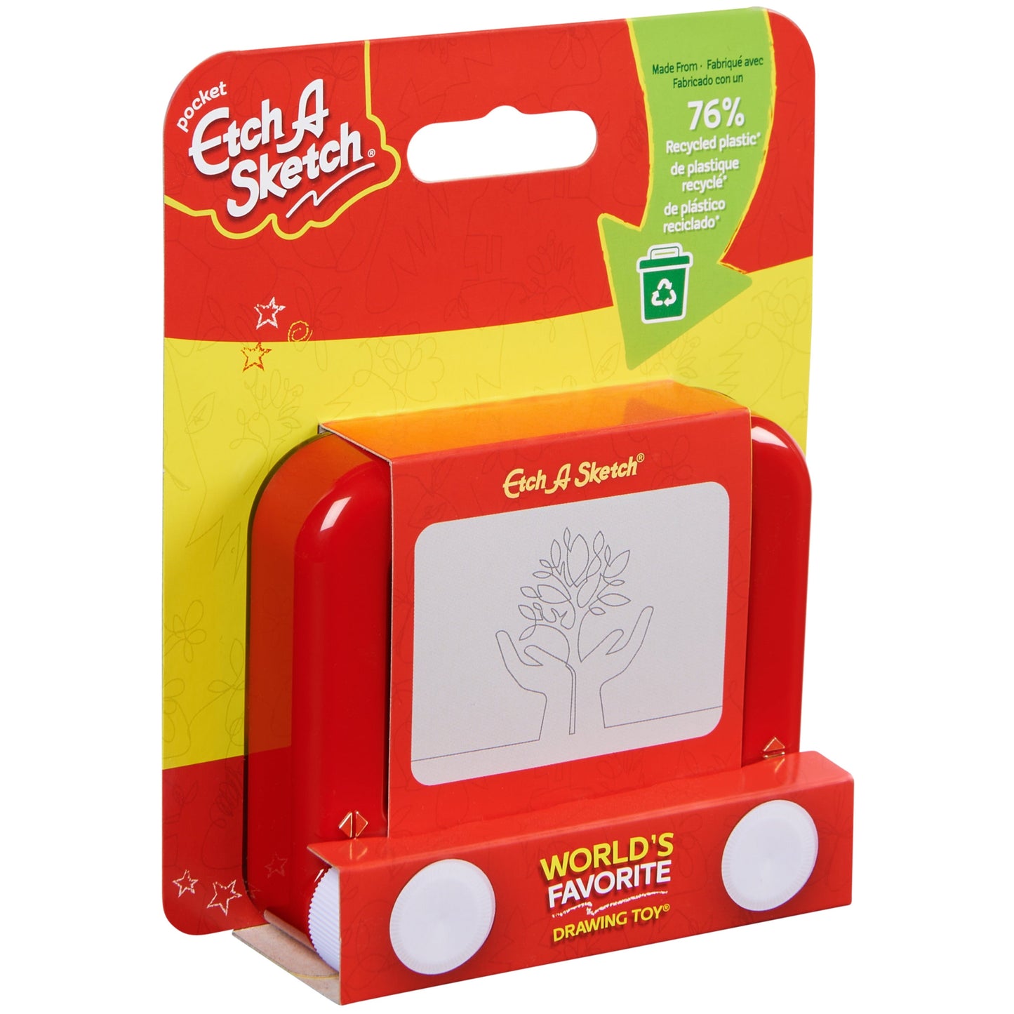 Etch A Sketch Pocket – Classic Magic Screen Drawing Toy Made with 76% Recycled Plastic | Portable, Screen-Free Creativity for Kids Ages 3+