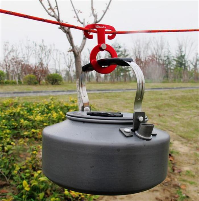 5PCS Aluminum Rope Hangers Multifunction Outdoor Camping Tent line Tool Paracord Rope Buckles