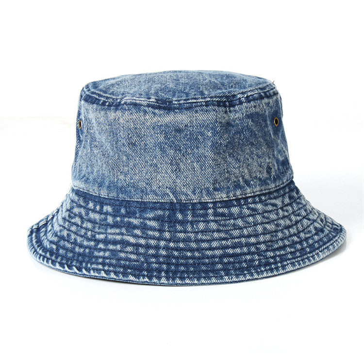 Washed denim fisherman bucket hat for men and women