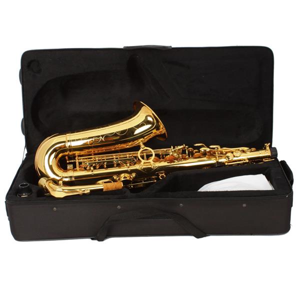 Mid-range Alto Drop E Lacquered Golden Saxophone Painted Golden Tube with Carve Patterns