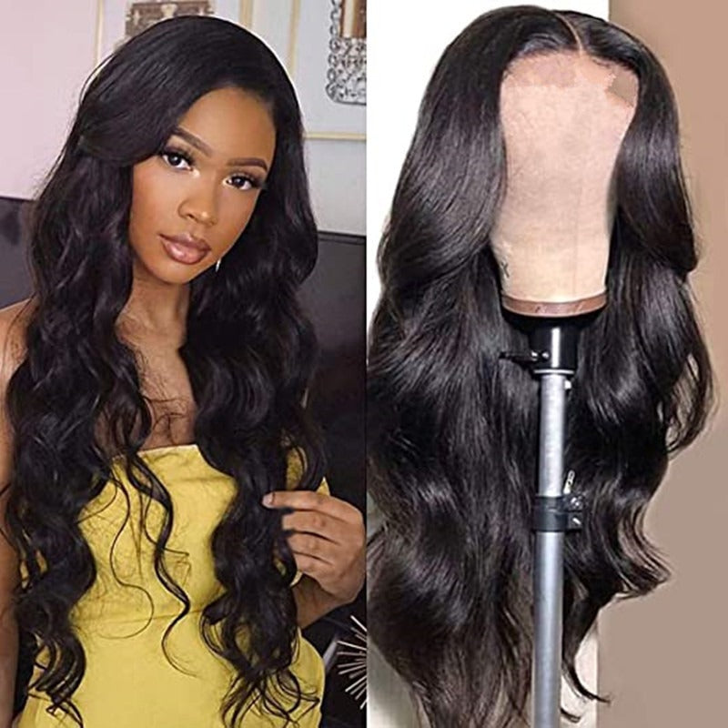 Wig European and American medium-parted long curly hair African black large wave chemical fiber full headgear wig