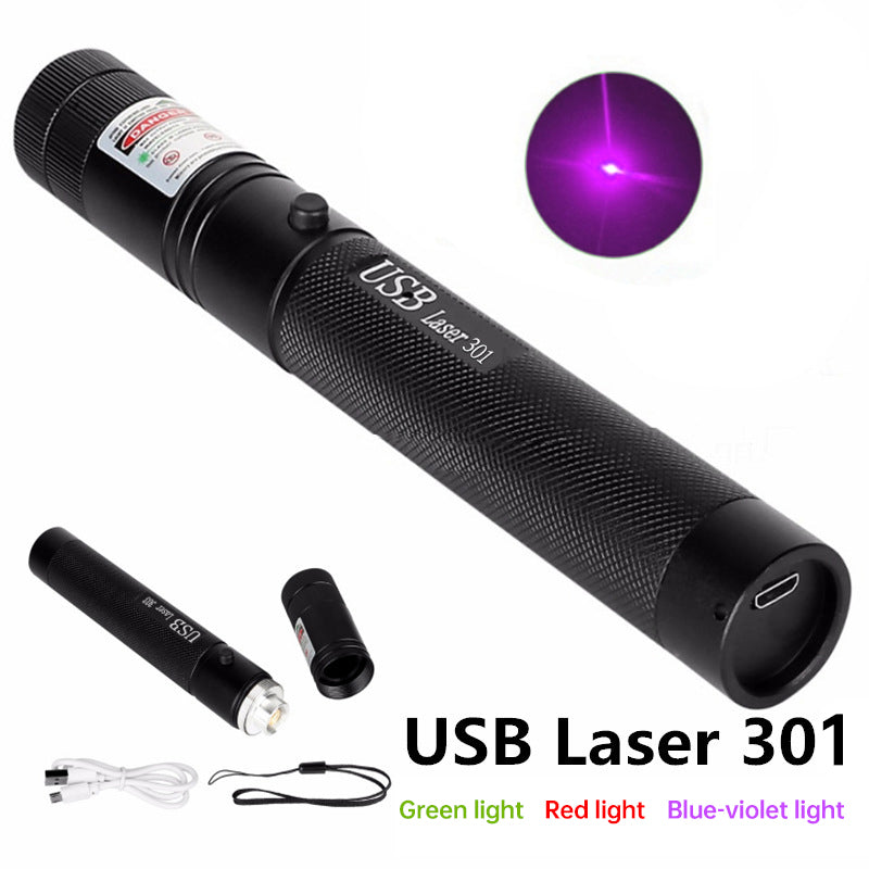 Rechargeable High - Brightness Red/Green/Violet Laser Pointer, 60825 - 1,532nm/650nm/405nm ，
