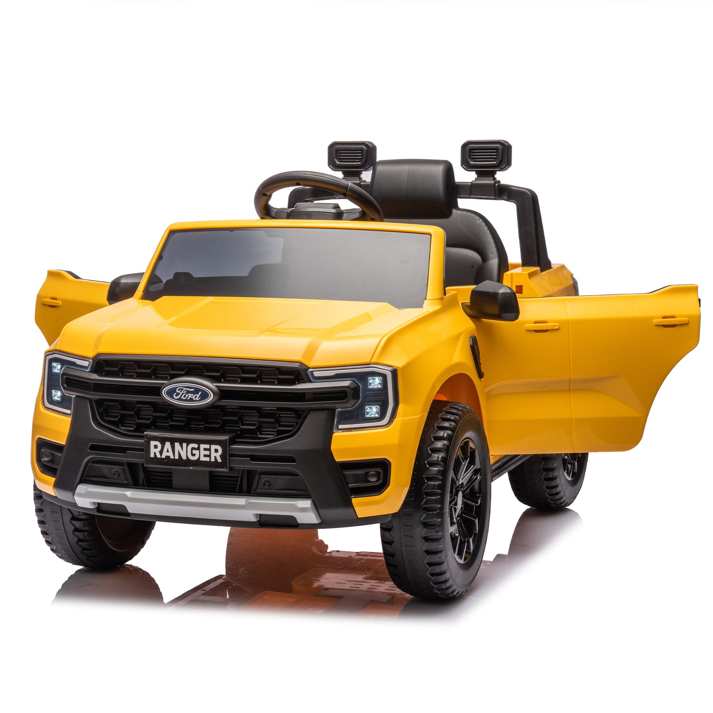 12V Kids Ride On Car W/Parents Remote Control,Licensed Ford Ranger,2WD,Rear wheel suspension,Low Start,Headlight,Horn,MP3,Bluetoooth