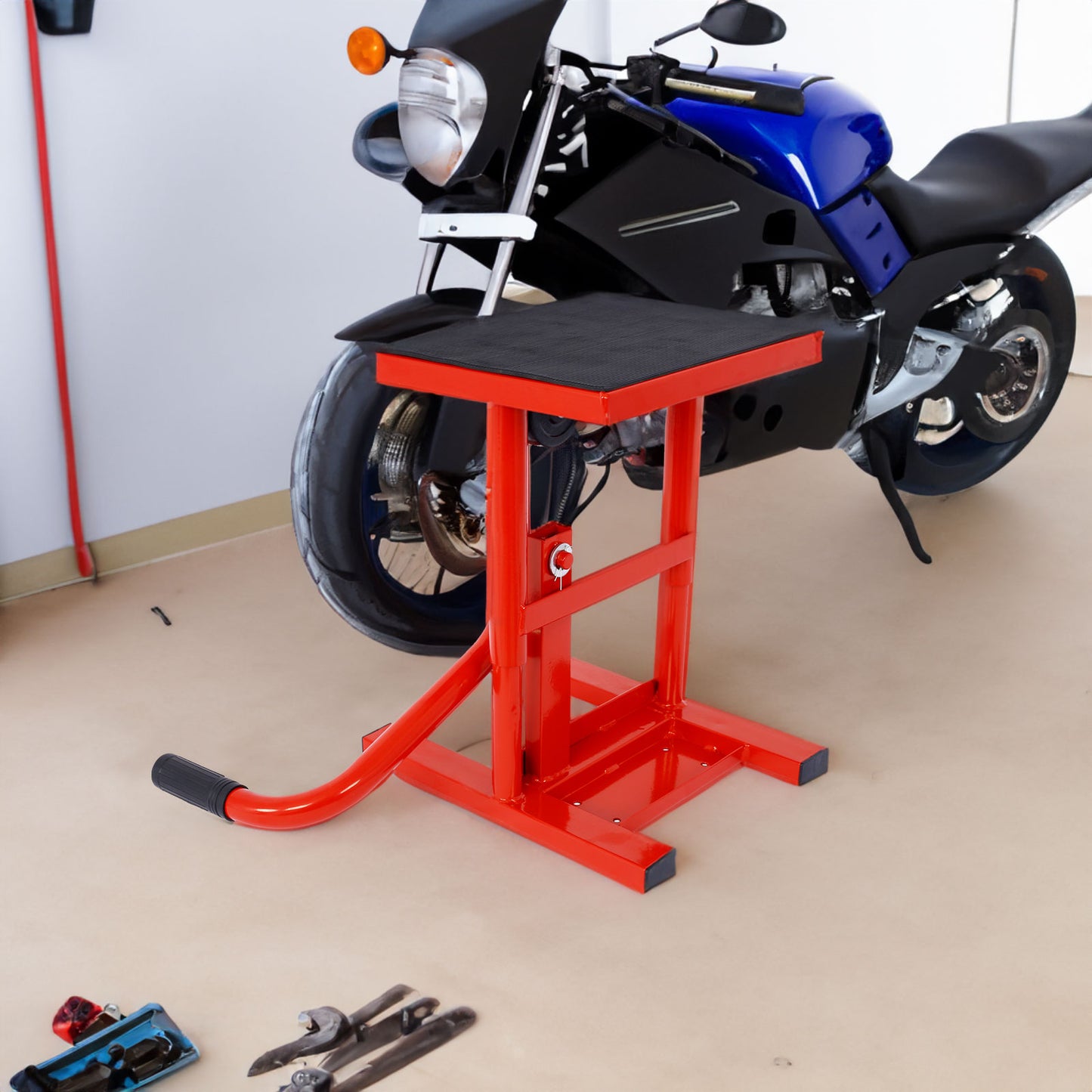 Motorcycle Dirt Bike Stands and Lifts Jack Stand Steel Lift 11"-16.5" Adjustable Height 330 LBS Load Capacity Heavy Duty Steel