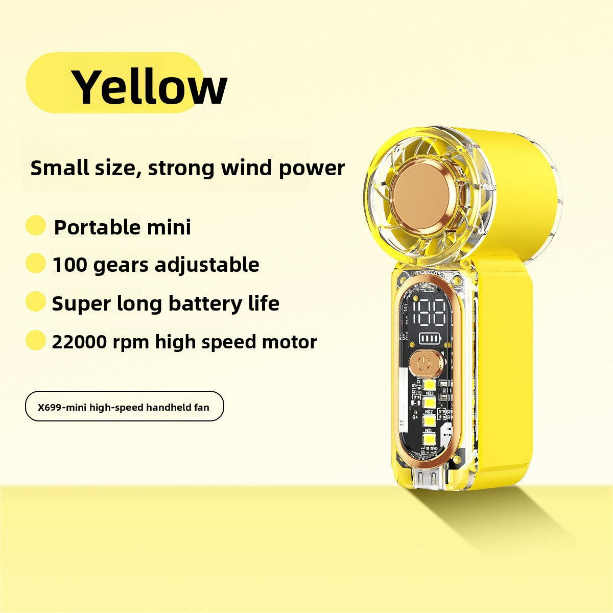 Portable USB Handheld Fan with Light