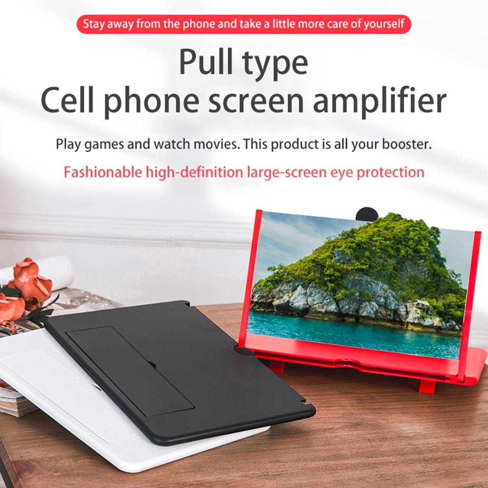 3D Phone Screen Magnifier Amplifier Folding Design HD Video Magnifying Glass 12inch
