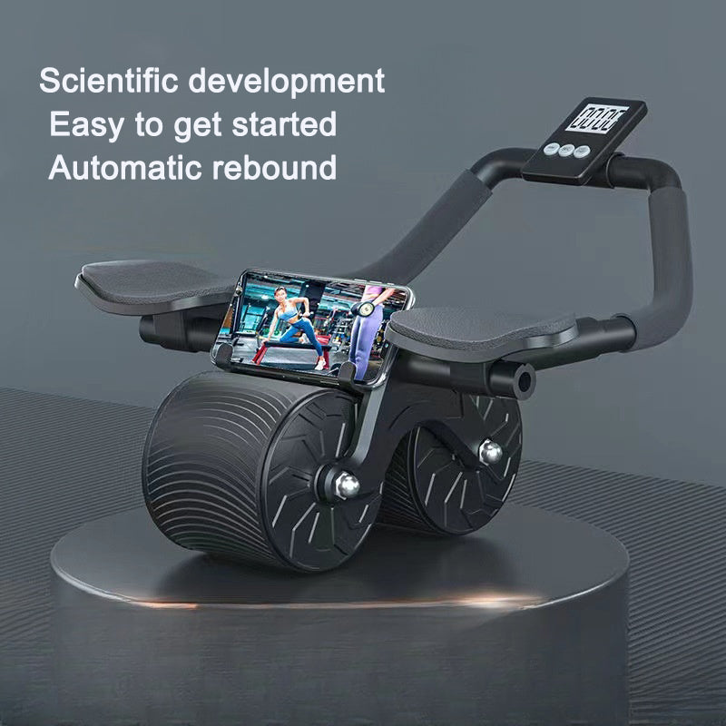 Abdominal muscle training equipment using elbow support rollers