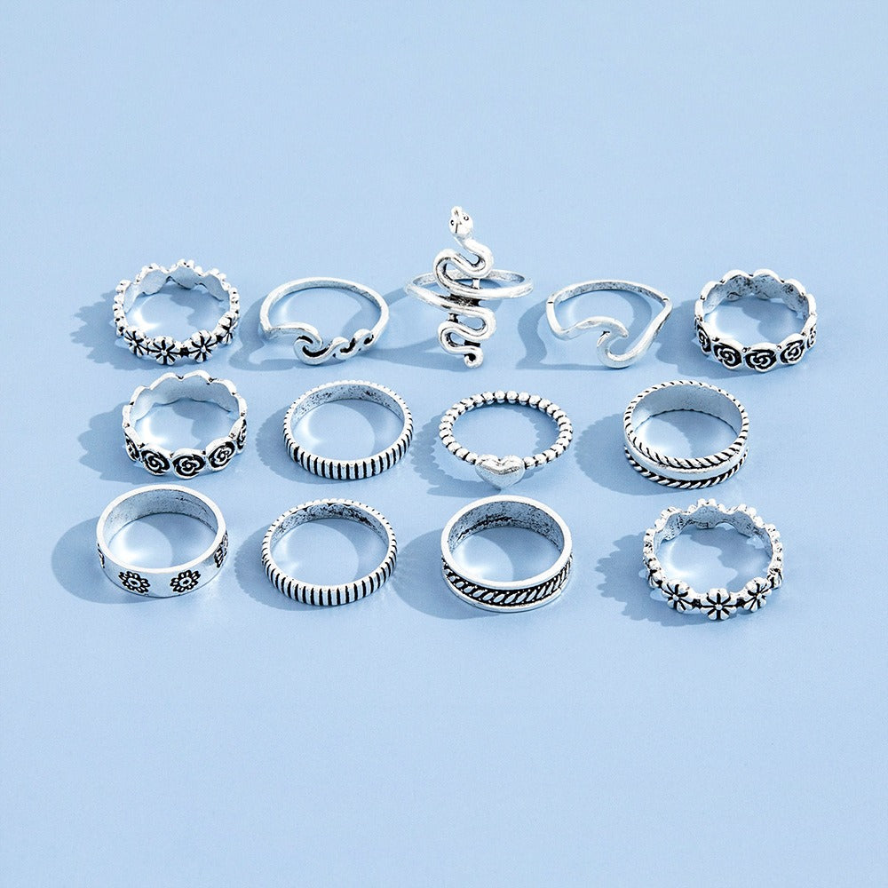 Geometric Joint Rings 13 Pcs Set