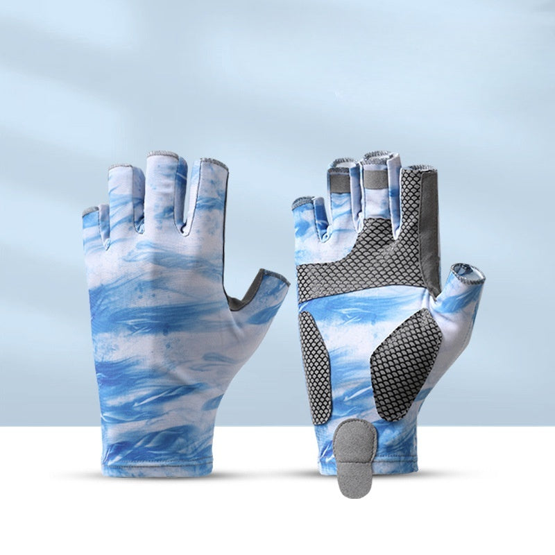 Fishing Half finger Road Asian Gloves Ice Silk Sunscreen, Sweat Absorbent, Breathable, Anti slip, Anti stab Outdoo