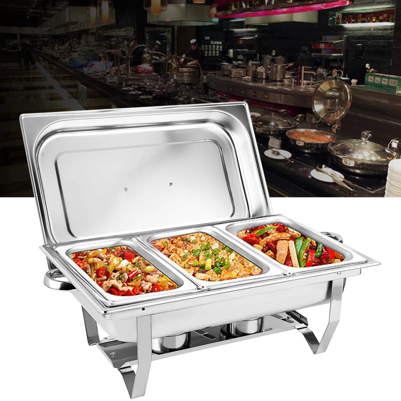 3L Stainless Steel Silver Catering Warmer Set For Buffet Catering