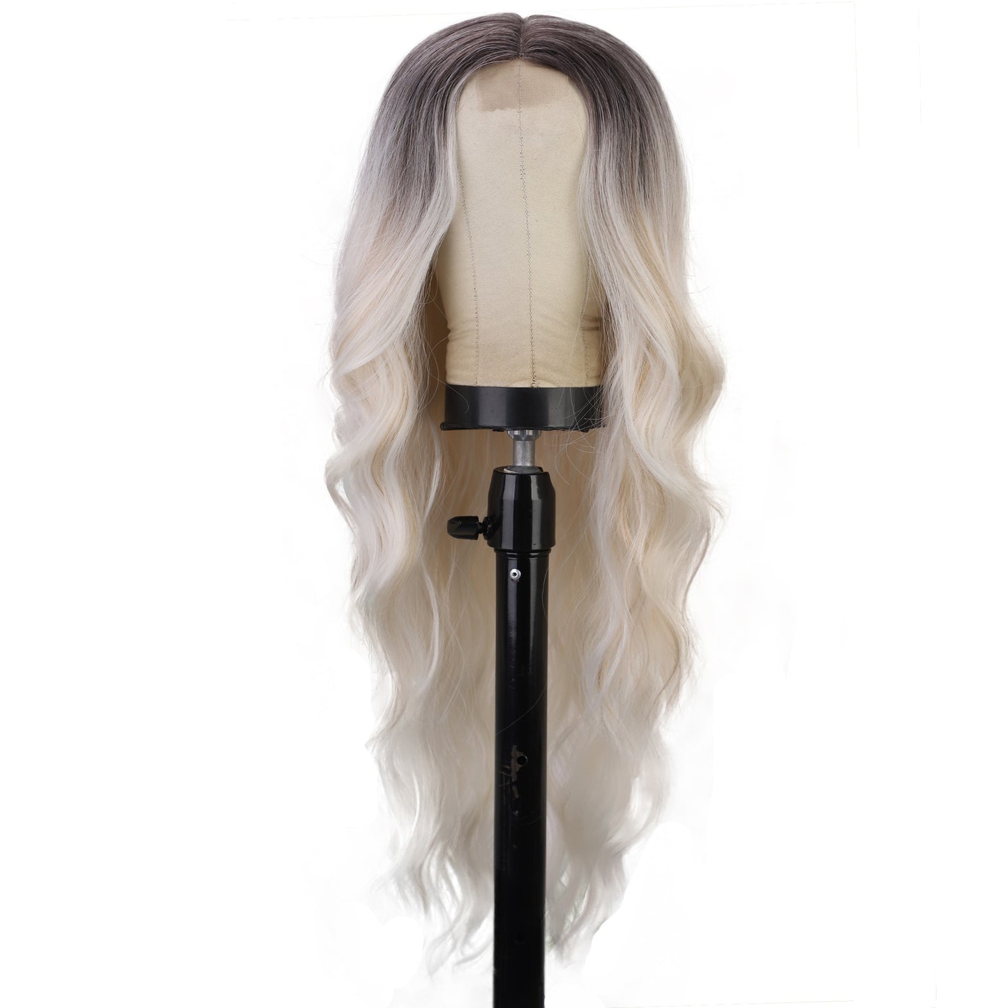 Chemical Fiber Wig Hair, Women's Long Curly Hair, Gradually Changing Color, Front Lace Wig Headband