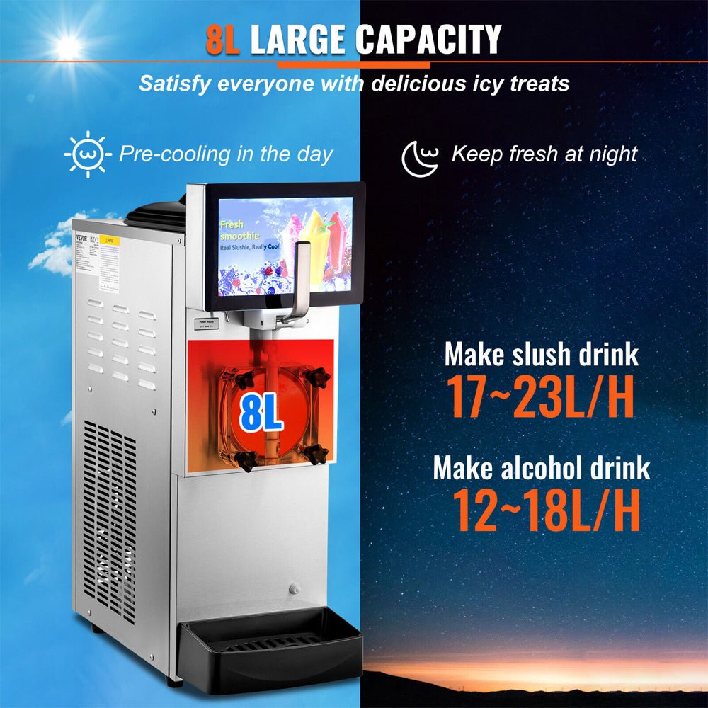 8L Commercial Single Frozen Margarita Ice Slushy Drink Maker Machine, 1050W (97420618)