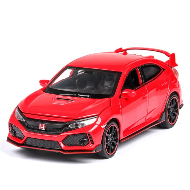 1:32 HONDA CIVIC TYPE-R Diecast Metal Car Model Sound Lights