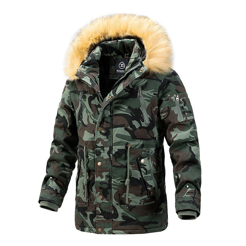 Cotton jacket with added fleece and thick cotton coat camouflage workwear, military cold resist