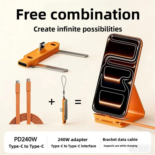 Silicone Fast Charging Cable with Stand Adapter