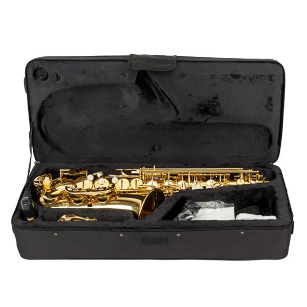 Mid-range Alto Drop E Lacquered Golden Saxophone Painted Golden Tube with Carve Patterns