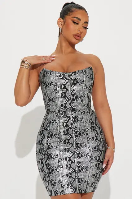 Gold and Silver snake pattern dress