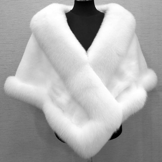 Poncho Fluffy Shawl Fur Evening Dress Shawl Wedding Banquet Shawl Dress Shawl Plush Cape Coat Jackets