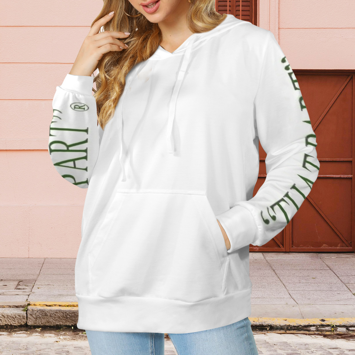 green both sleeve hoodie