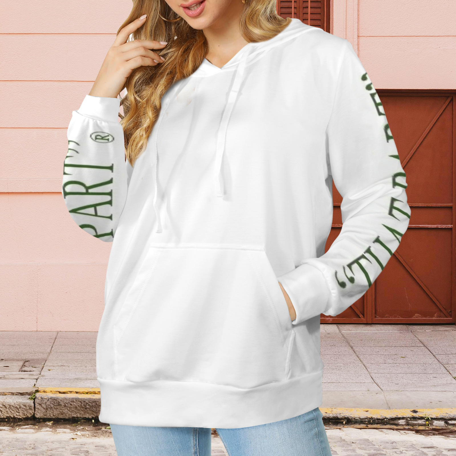 green both sleeve hoodie
