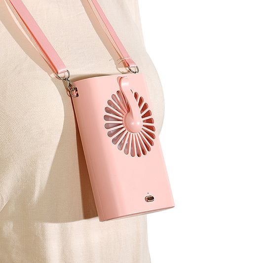 Mini Fan Desktop Office Three-Speed USB Charging Portable Handheld Hanging Neck Silent Fan