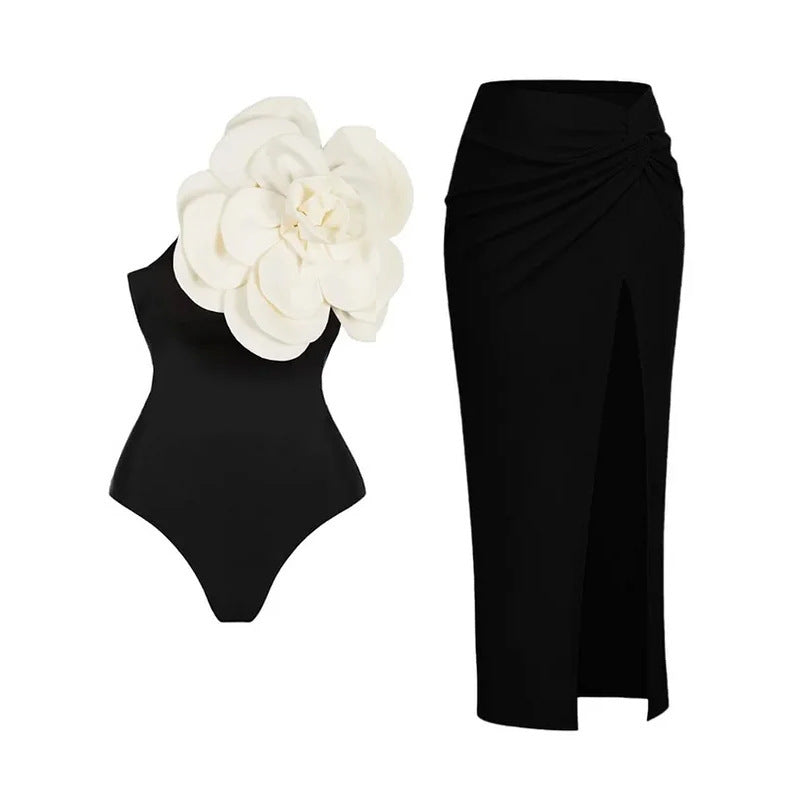 3D Flower Beach Swimsuit Set