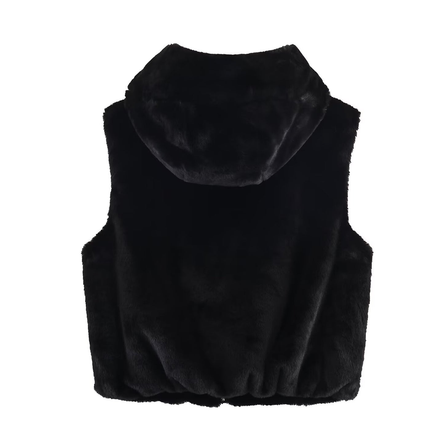 Hooded faux Fur vest