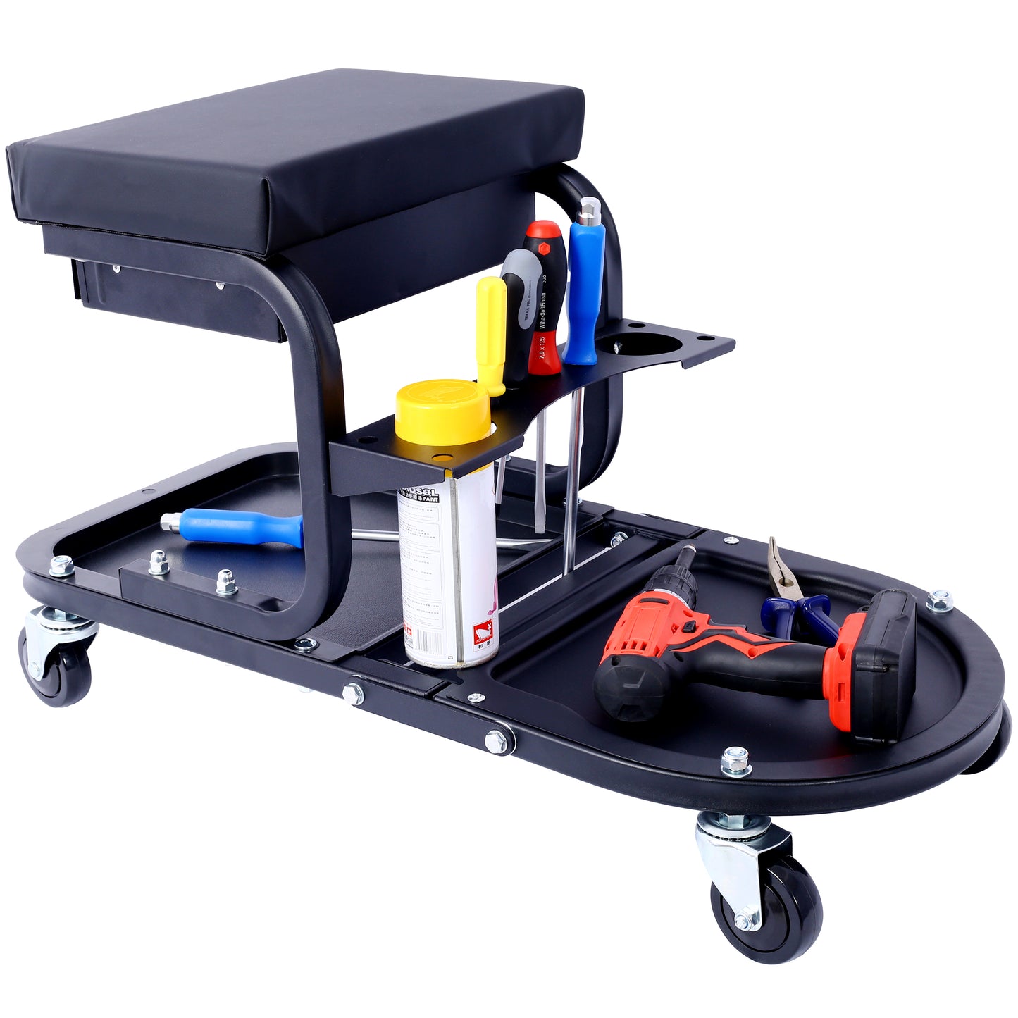 Rolling Multifunctional Cart, 15'1/2 "x 8'3/4" x 18'1/2 "- Black