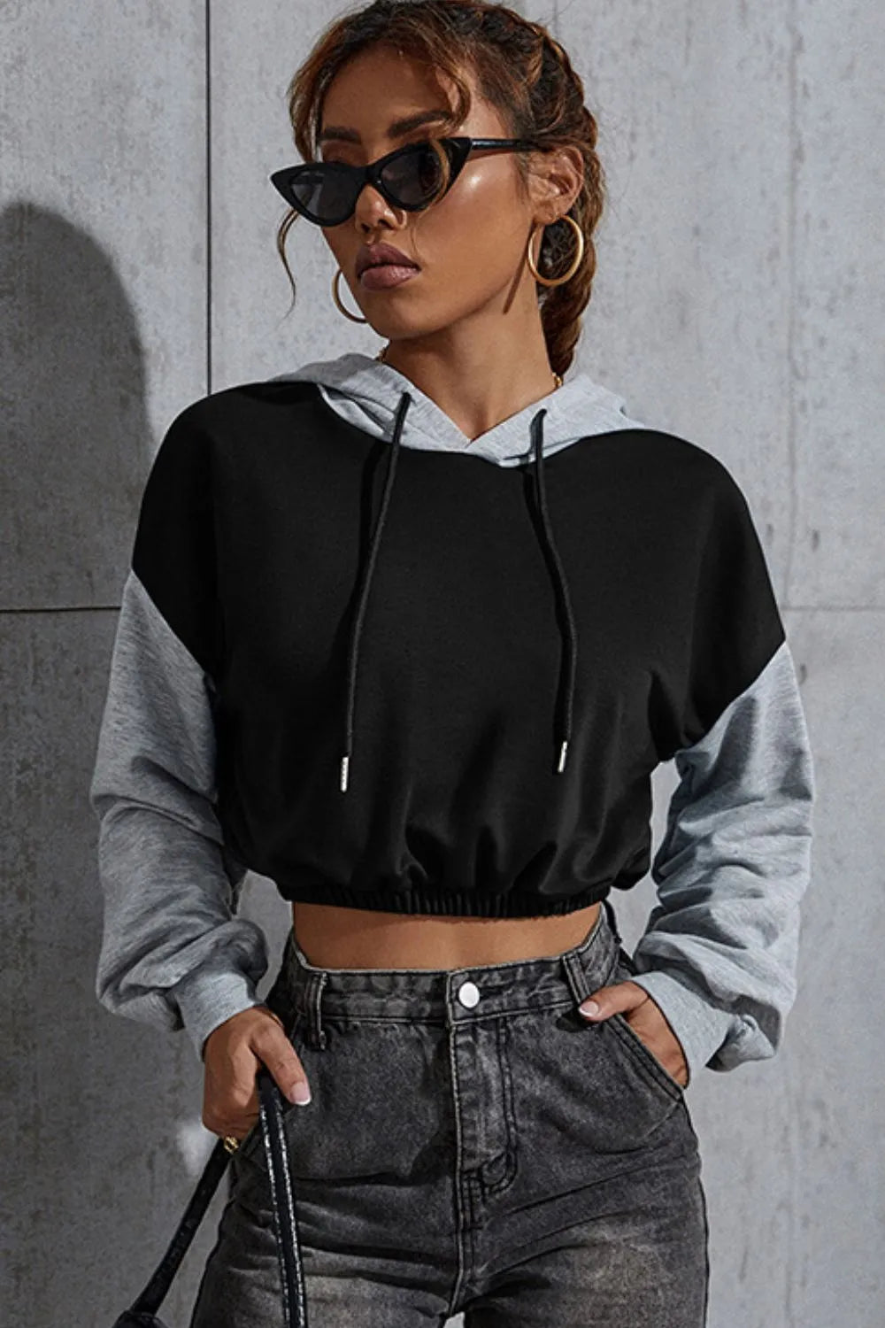 Long Sleeve Cropped Hoodie