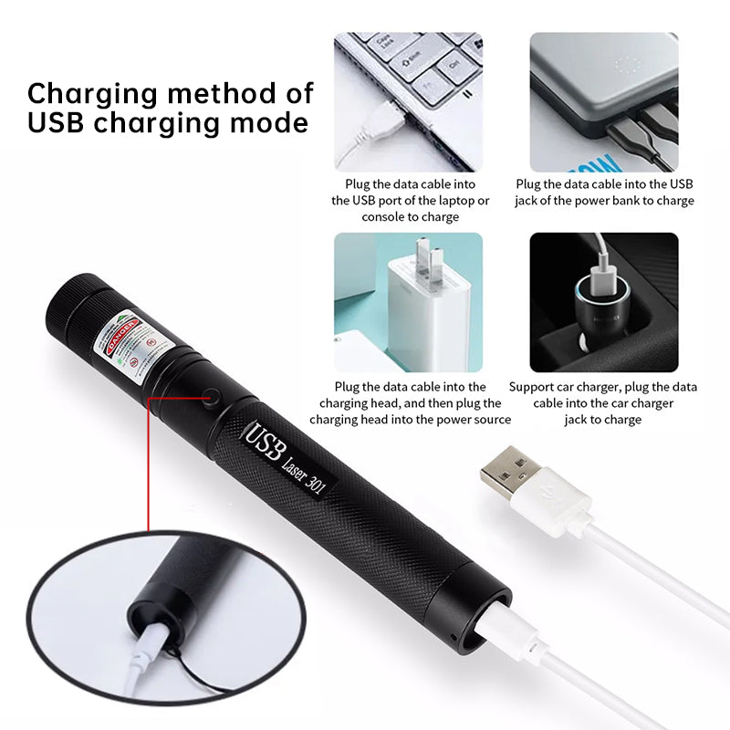 Rechargeable High - Brightness Red/Green/Violet Laser Pointer, 60825 - 1,532nm/650nm/405nm ，
