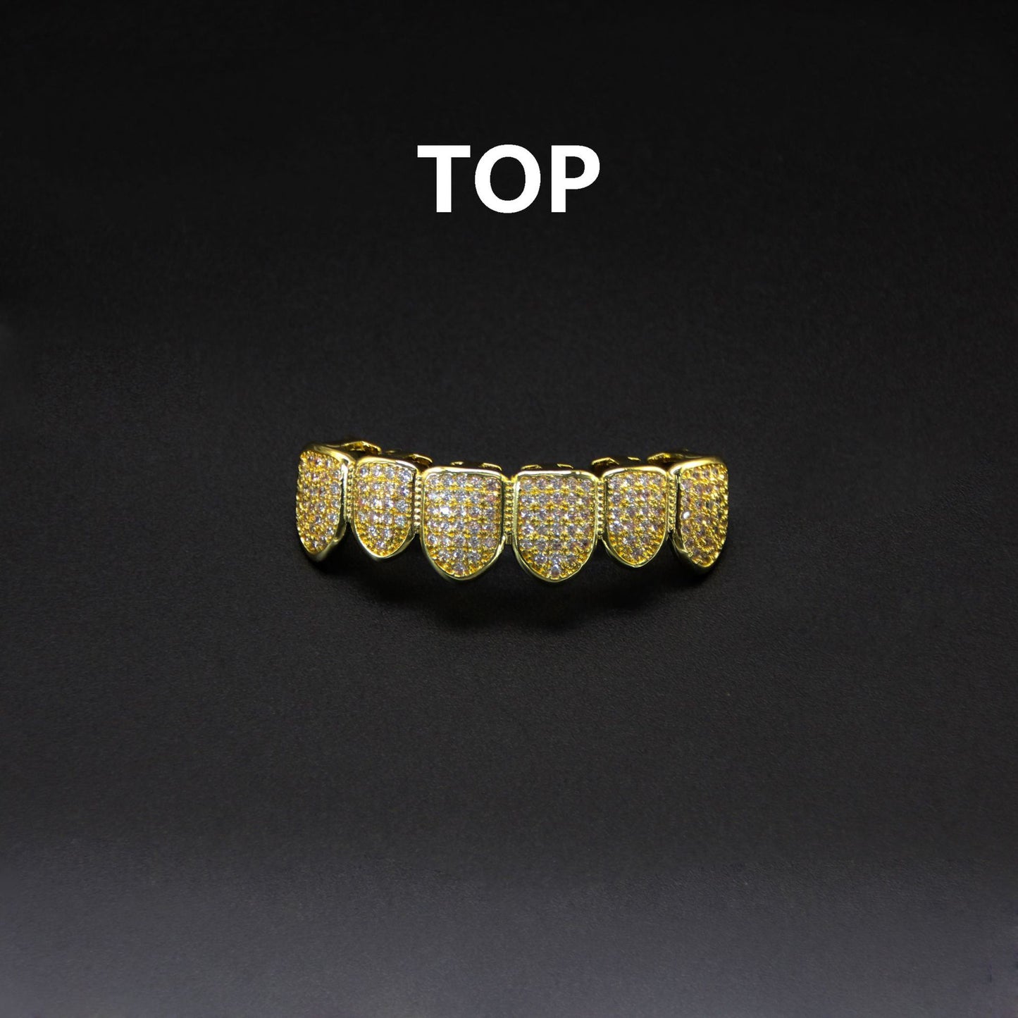 Teeth fronts copper zircon micro inlaid with real gold