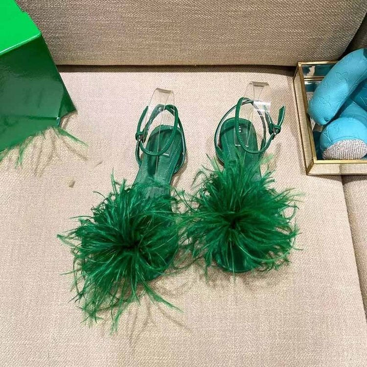 Turkey Hair Lady Fashion Hairy Fairy Style Flat Shoes Hair Shoes