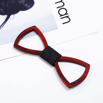 Chicago Style Wood Elegant Gentleman Bow Ties
