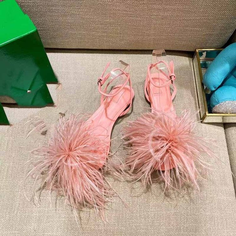 Turkey Hair Lady Fashion Hairy Fairy Style Flat Shoes Hair Shoes