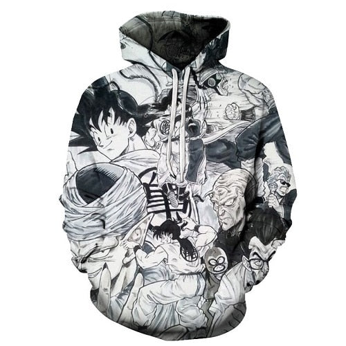 3D Printed Cartoon Hoodies Z pocket hooded sweatshirt with sleeves