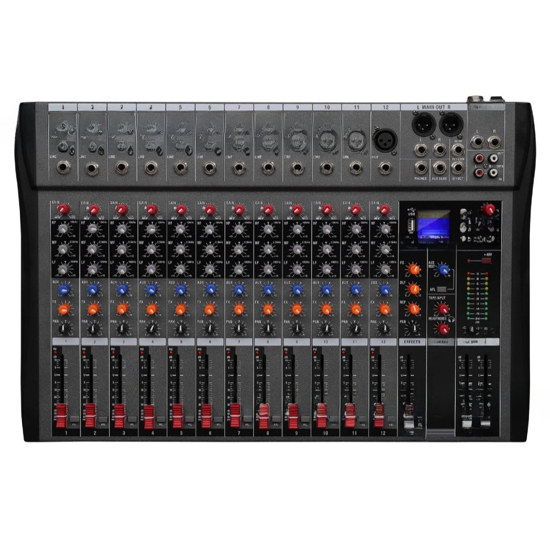 Professional 12-Channel Bluetooth Audio Mixer