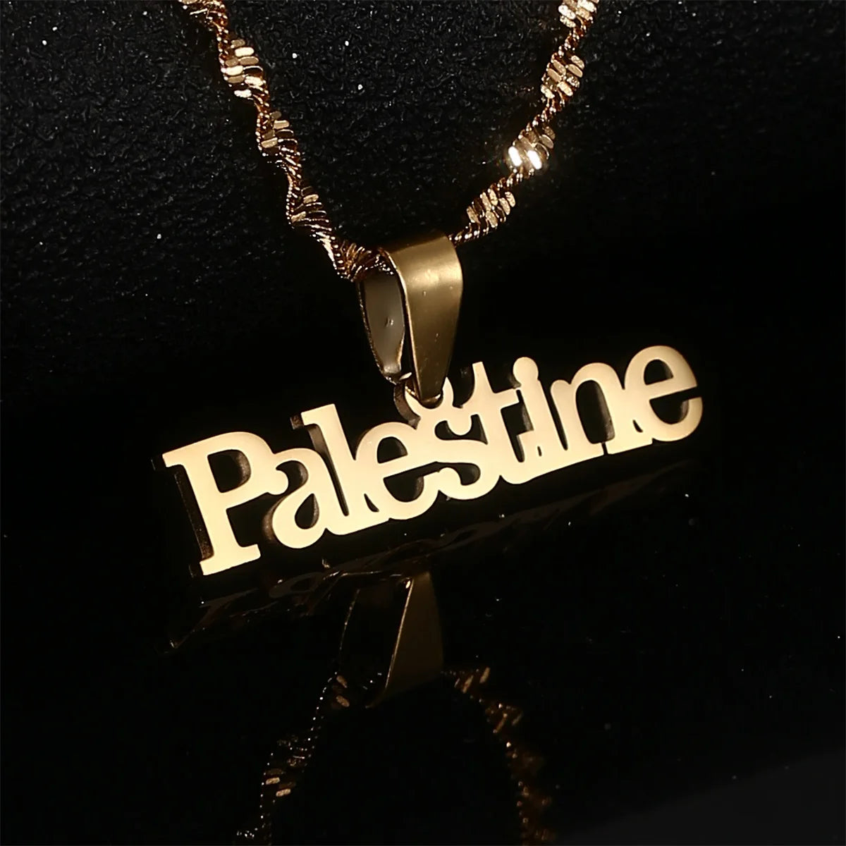 Palestine Vintage Stainless Steel Pendant Chain Necklace Men's and Women's Fashion Stainless Steel