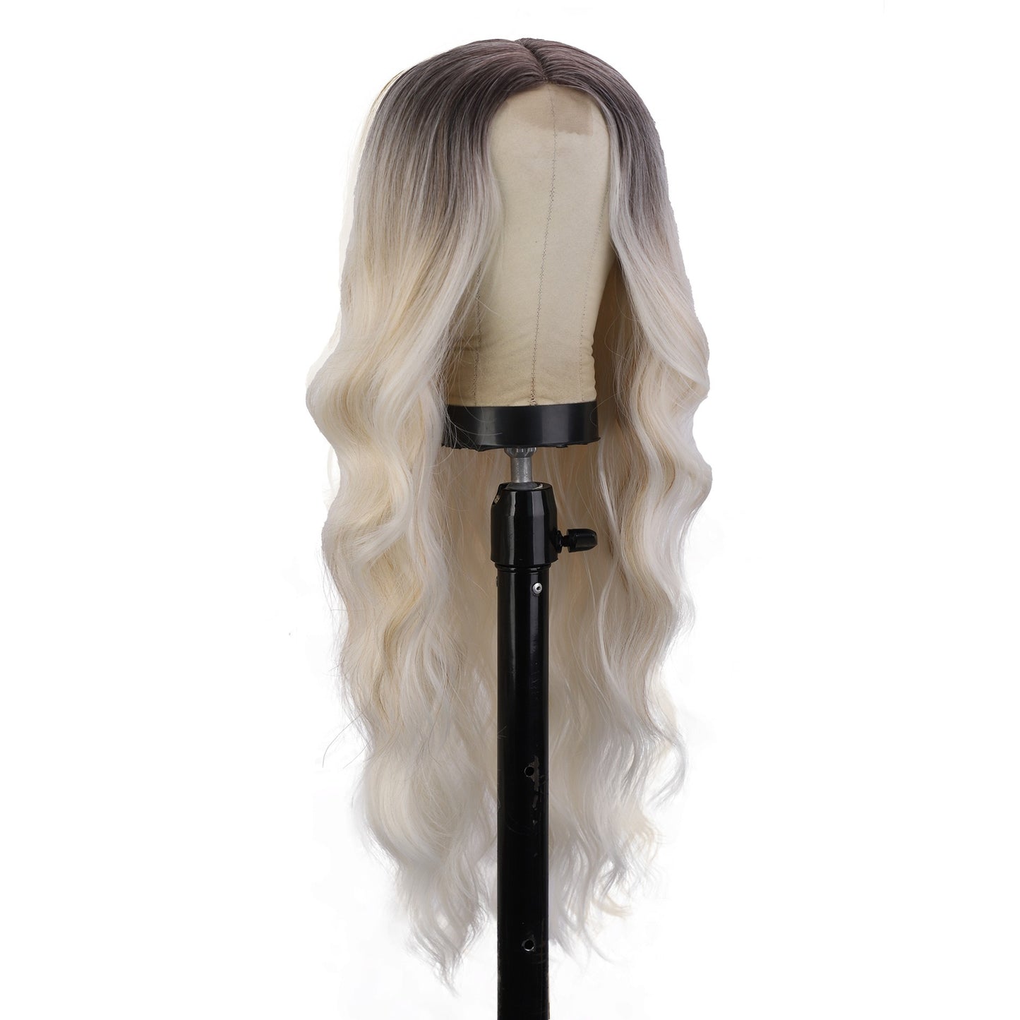Chemical Fiber Wig Hair, Women's Long Curly Hair, Gradually Changing Color, Front Lace Wig Headband