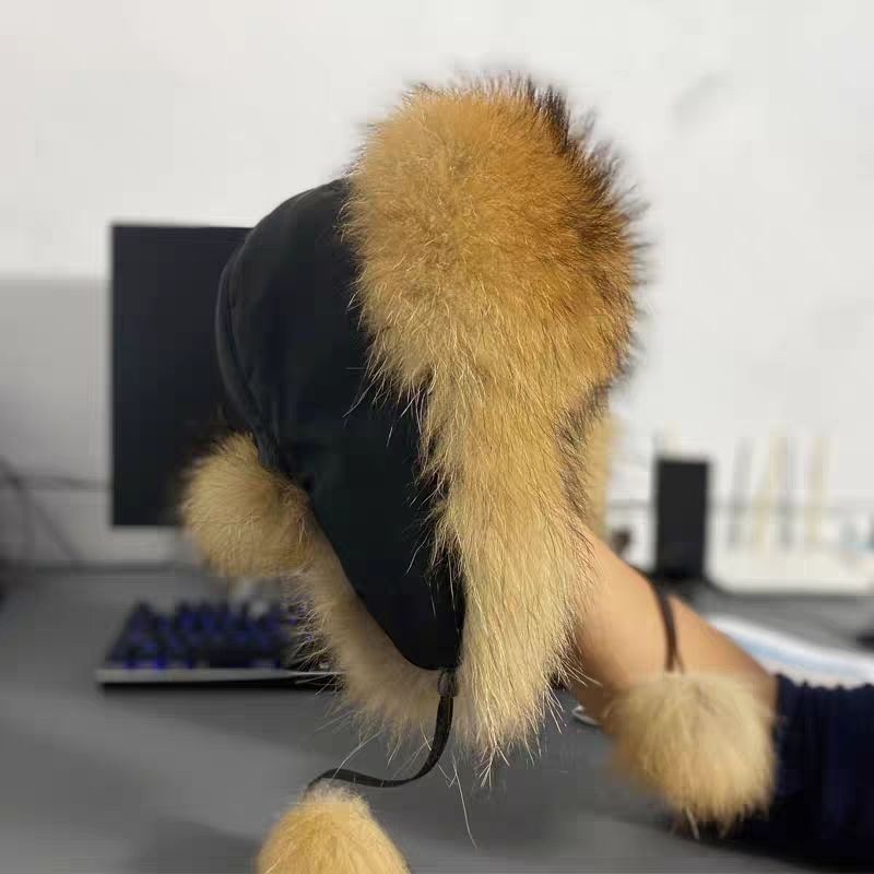 Imitation fox fur Lei Feng hat